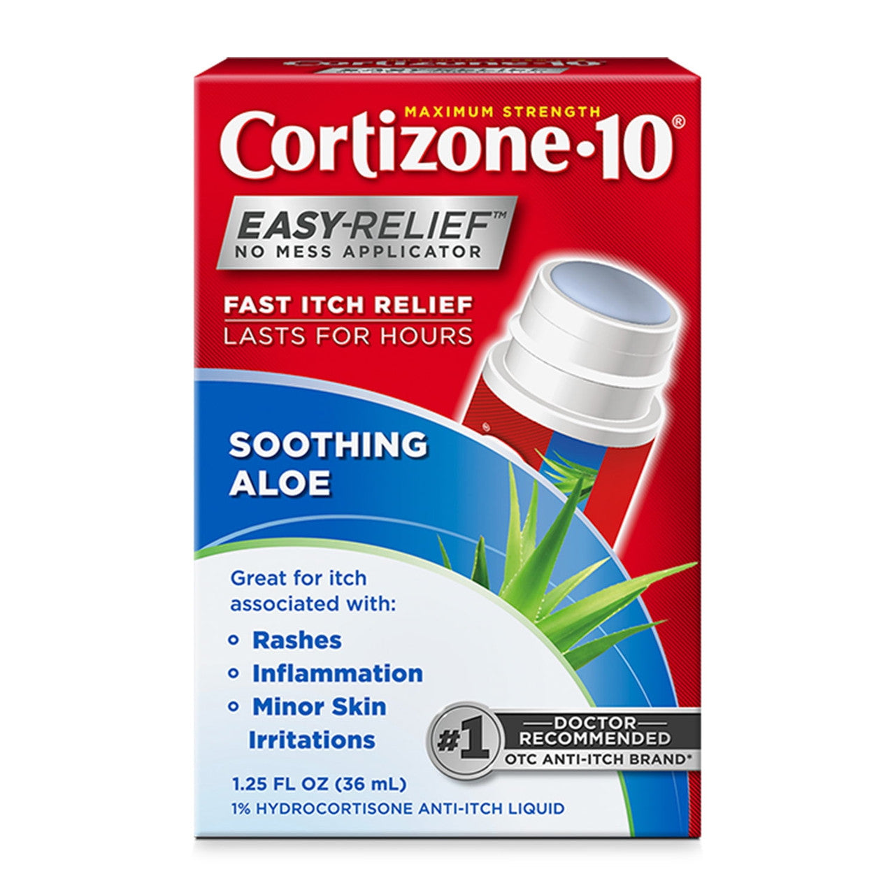 Cortizone 10 Maximum Strength Easy Relief Applicator With Healing Aloe, 1.25 oz